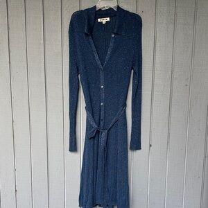 Boden  Shirt Navy Long Sleeve Dress 12
Petite